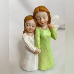 Collectors Item Antique Sister Angels Glass Figurine EUC